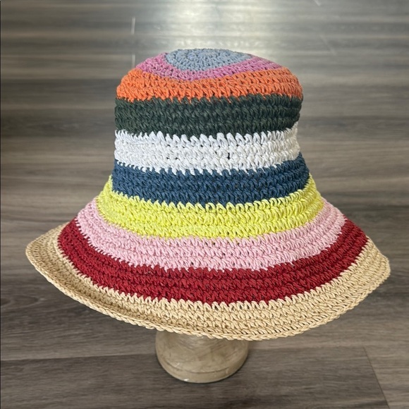 Hatattack Women’s Sun Hat Striped OS Woven Cute Bucket Hat - Picture 2 of 5